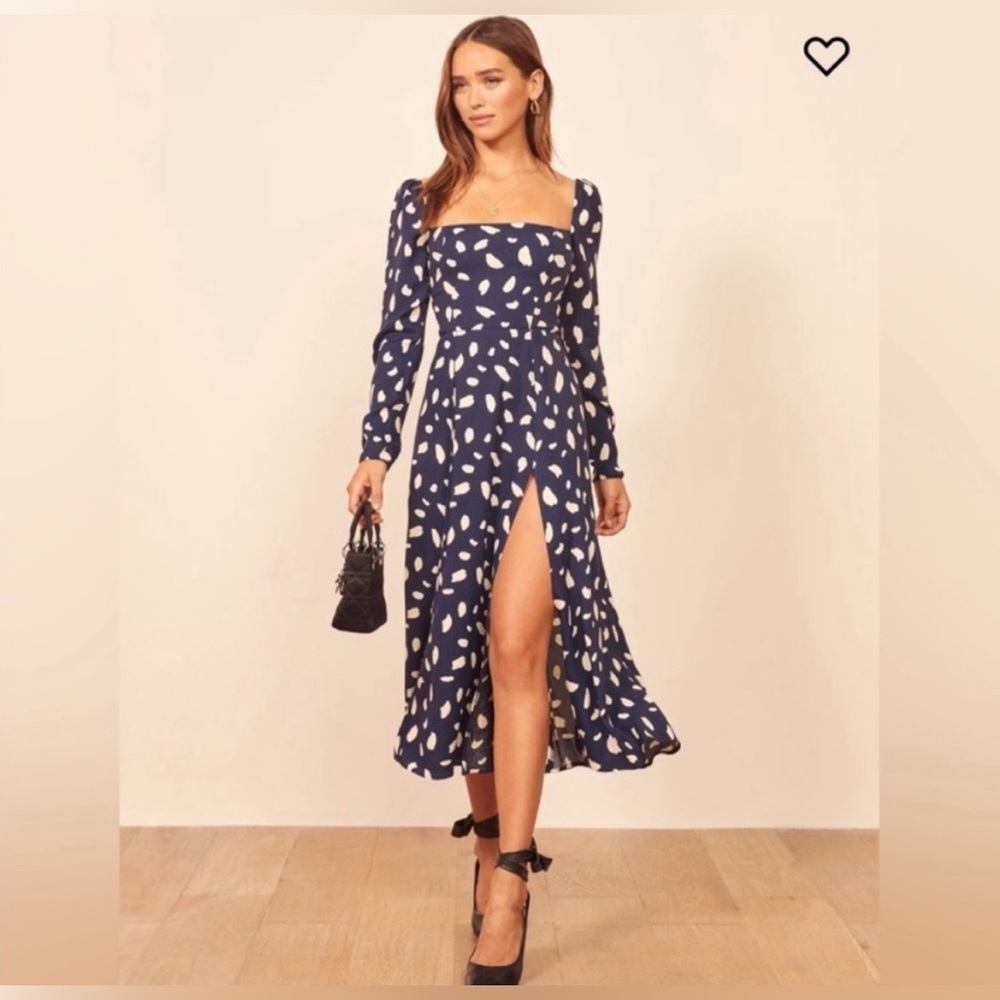 Reformation Sigmund Splatter Midi Dress